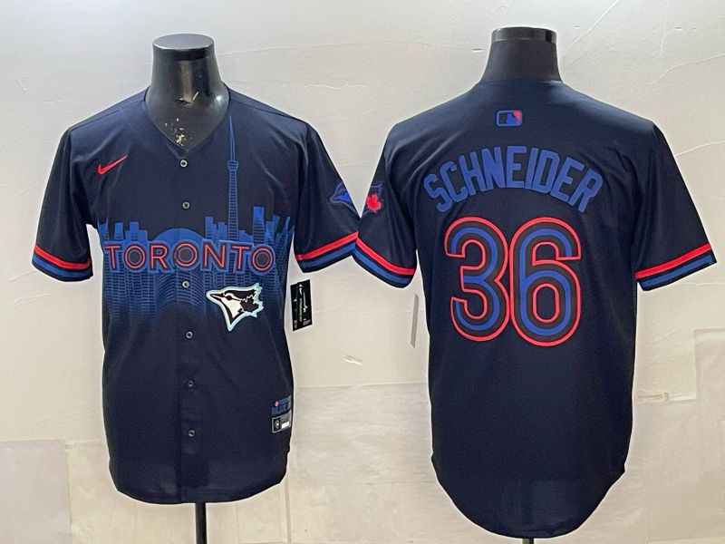 Men 2025 Nike Toronto Blue Jays #36 Schneider Blue Game MLB Jersey 05->toronto blue jays->MLB Jersey
